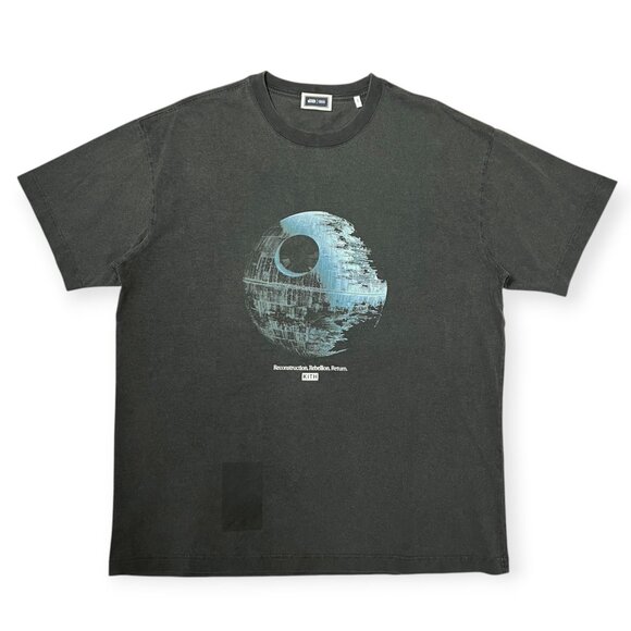 KITH x Star Wars Death Star Faded Vintage Limited Tee Men’s L Black Graphic - Picture 1 of 12